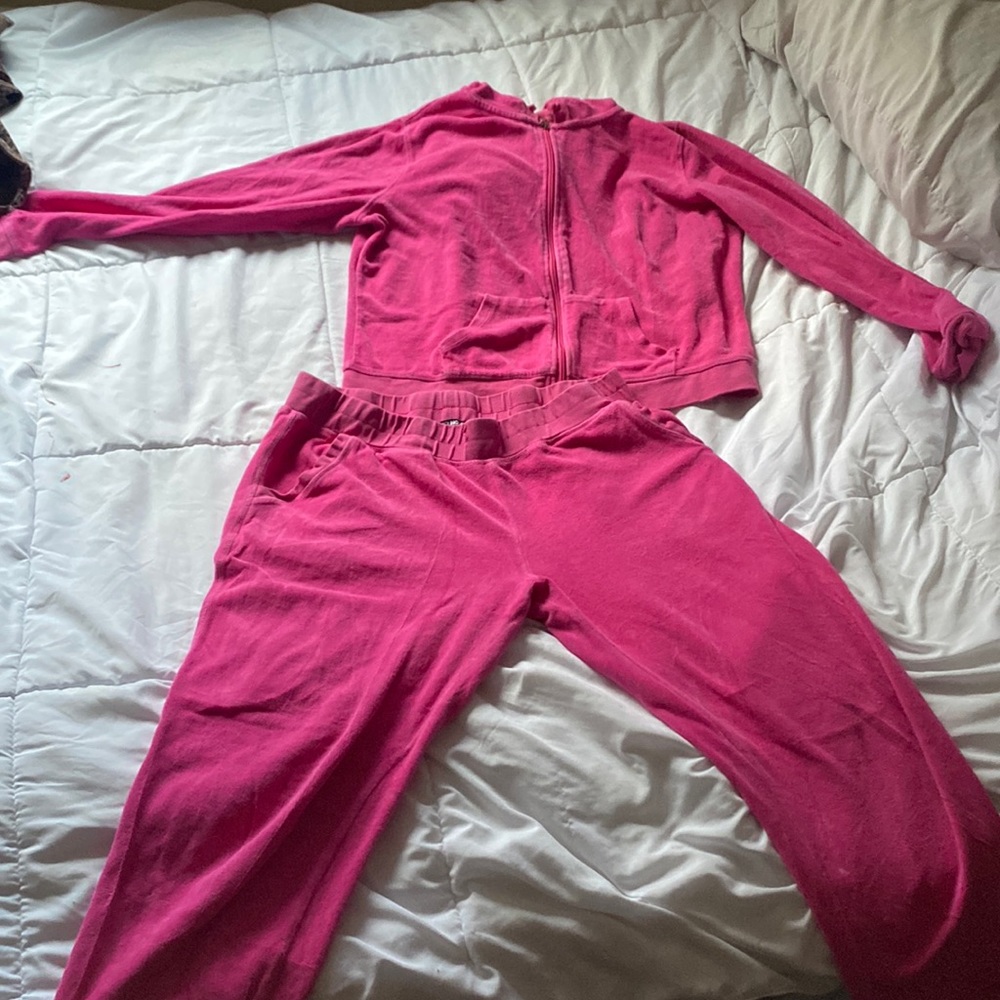 Pink tracksuit matching set